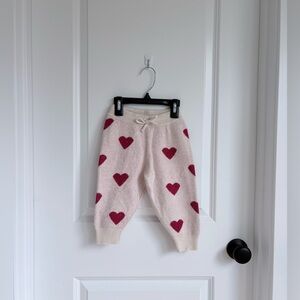♥️Konges Sløjd Pink Heart Lapis Merino Knit Pants in Ivory
